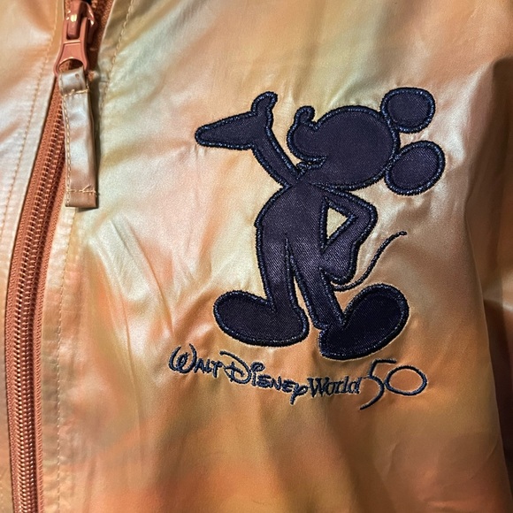 NWT Walt Disney World 50th Anniv EARidescent Pink Windbreaker Mickey Jacket - Picture 10 of 14